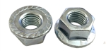 5 M16 - 2.0 Hexagon Flange Nut with Serrations Class 8 Zinc. DIN 6923 / ISO 4161