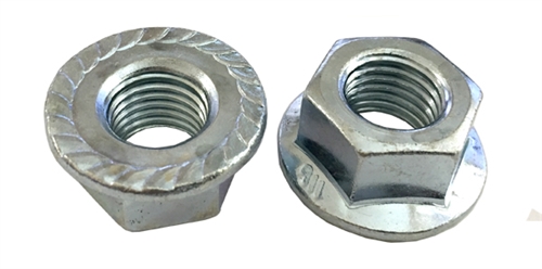 5 M16 - 2.0 Hexagon Flange Nut with Serrations Class 8 Zinc. DIN 6923 / ISO 4161