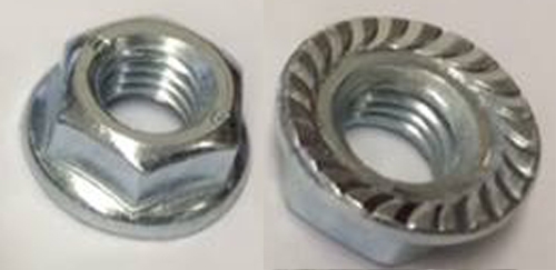M 8 - 1.25 Hex Flange Nut, Class 8 with Serrations, Zinc. DIN 6923 / ISO 4161