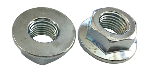 5 M16 - 2.0 Hexagon Flange Nut - Non-Serrated Class 10 Zinc. DIN 6923 / ISO 4161