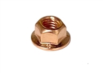 M8-1.25 Flange Exhaust Lock Nut Copper Plated 12mm Hex