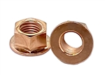 M10-1.25 Flange Exhaust Lock Nut Copper Plated 14mm Hex
