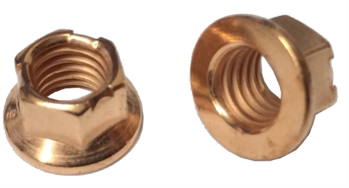 M 8 - 1.25 Top Lock Flange Nut, Non Serrated, Class 10 Copper Plated