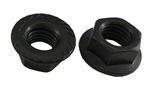 10 M12 - 1.75 Hex Flange Nut, Class 10, Serrated, Black Oxide. DIN 6923 / ISO 4161