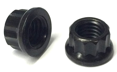 M 8 - 1.25 12 Point Flange Nut, Black Zinc