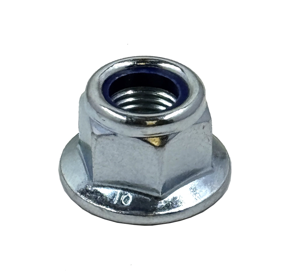 M12-1.25 Hex Flange Nut with Nylon Insert, Non Serrated, Steel