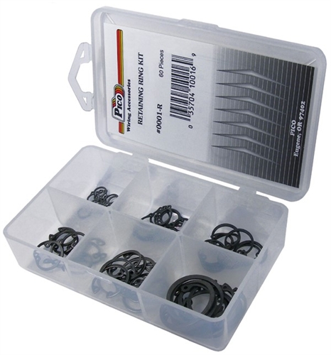 60 Piece Retaining Ring Assortment in Plastic Kit