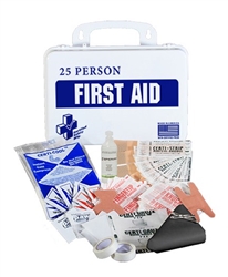 First Aid Kit, 25 Person, Plastic Case