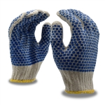 Cordova Poly/Cotton Knit Gloves, Blue PVC Dots 3880