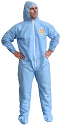 Cordova Disposable Coveralls, Blue, Hood, Boot SMS910