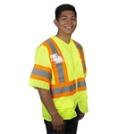 Cordova Class 3 Safety Vest, Hi-Vis Lime, Pockets V3201