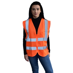 Cordova Class 2 Safety Vest, Zipper, Orange VZ240P