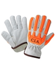 Global Glove Hi-Vis Leather Drivers Gloves, CIA7700