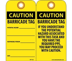 Caution Barricade Tags, Grommets
