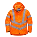 Portwest Hi-Vis Women's Rain Jacket, Orange, LW70