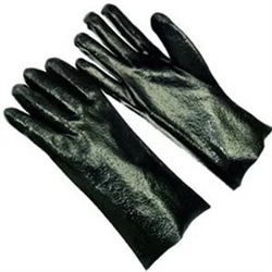 Seattle Glove 10"Cuff, Black PVC Lined Gloves, Rough Finish D8630-10