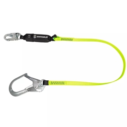 SafeWaze 6 Ft Energy Absorbing Lanyard, Rebar Hook FS565