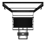 Motorized Flip Down 85 inch TV Ceiling Mount swings down 90 degrees then lowers down 48 inches which is prgrammable