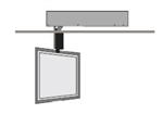 100 inch display Motorized Flip Down ceiling mount with 12 inch downward Travel 180 Deg Swivel left and right 261 lb capacity, Programmable