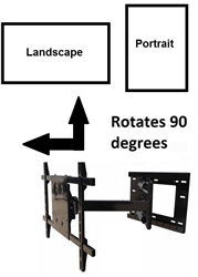 Samsung UN55JS700DFXZA Portrait Landscape 90 degree Rotating Wall Mount - ASM-501M