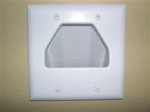 2-Gang Recessed Low Voltage Cable Wall Plate