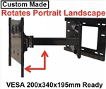 LG 55EG9100 Custom made TV wall mount fits VESA 200x340x195mm hole mounting pattern on back of TV has 31 inch extension that allows 180 deg swivel left or right