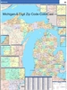 Michigan State Zip Code Map with Wooden Rails