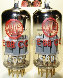 Matched Pair Amperex Philips E88CC 6922  Rare 1960 D-Getter, Valvo Red Label Industrial Version. Same date/batch code from Heerlen Holland Plant 7L5 40E. Valvo Red Label Industrial tubes went through extensive testing and burning process and are very desi