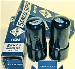 Brand Spanking NEW, MINT NOS NIB Senco RCA Lic Late 1940s 6V6GT Black Plate Black Glass tubes. Made in USA. These early 6V6GT types are rare.