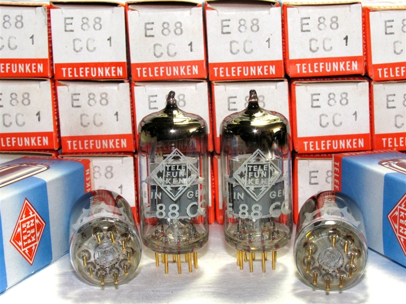 Telefunken E88CC 6922 MINT NOS NIB 1968 Diamond Bottom - ULM Production  Same Date Code - Made in Germany (Matched Pairs/Quads/Singles) - LAST 2  TUBES 