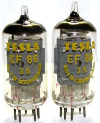 Brand New MINT NOS 1967 Production ORIGINAL NOS TESLA EF86 tubes. From the old Czechoslovakia (currently Czech Republic). Tube internals seem to be sourced from RFT with evacuation in Tesla glass bottle. Repacked in generic white boxes from bulk.