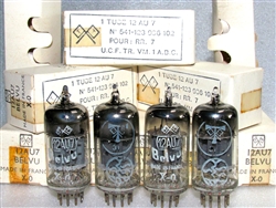 Brand New, Matched Pairs MINT NOS NIB Military Production 1959 MAZDA BELVU ECC82 12AU7 Tubes. Tubes and boxes have French Military Markings. Appears these were certified for Military and Navy both guessing from the dual stamp (see pic). Made in France.