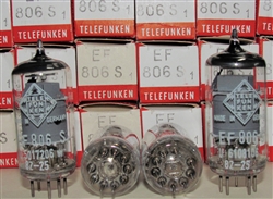 Brand New MINT NOS NIB Telefunken EF806S Diamond Bottom tubes. EF806S is the highest grade Telefunken EF86 type sought after by Neumann U67 Microphones. All tubes with the Same Date/Batch code from 1982 ULM Plant in West Germany (ULM ceased prod in 1985)