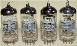 Like New, Late 1960s Brimar AKA Ediswan ECC88 6DJ8 tubes with Thorn-AEI (Brimar), Rochester Plant Date Etched Date Codes. BVA Logo. Made in England. Awesome British ECC88 tube. Tested and closely matched on Top of the Line Calibrated Hickok 580 Lab Grad