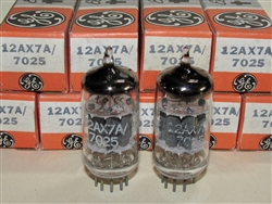 Brand Spanking New MINT NOS NIB 1960s GE 7025 Special Low Noise version of 12AX7/ECC83. Made in USA. Tested and matched on Top of the Line Calibrated Hickok 580 Lab Grade Tester. 65% = 1000 mmhos for 12AX7 on this tester.