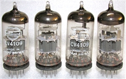 Brand New MINT NOS Rare 1964 Mullard CV4109 Military Production with Old Shield Logo. CV4109 Flying Lead is Premium Grade, High Reliability Long Life version of E188CC CV4108 7308 valves. Etched SJ0 R4I1 1964 Mitcham Plant Date Codes. Gt. Britain - SLIM