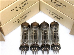 MINT NOS NIB BRIMAR CV4001 Rare 1956 3-MICA Military Black Plate Square Getter tubes. In white military boxes. STC Footscray Plant Etched Date Codes. Made in England. CV4001 premium grade version of the CV4005/6X4WA/6063 is one of the best from Brimar.