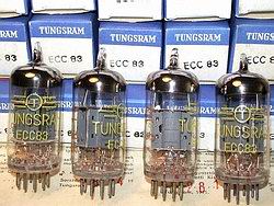 Rare 1971 Tungsram Industrial Grade ECC83 12AX7 Tubes, Brand New, MINT in Original Boxes. Each tube has individual serial number in RED and a factory certificate for that serial number. Same date/batch code 58. Made in Hungary.