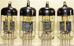 Brand New, MINT NOS Early 1960s Production Funkwerk RFT ECC82 12AU7 Tubes with Thin Dual Getter Support. Tesla stock with Tesla Label. Made in E. Germany.