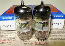 Brand New, MINT NOS NIB Rare May-1973 production Tungsram Industrial Grade ECC82 12AU7. Each tube has individual RED Serial Number and Serialized Certificate. Made in Hungary. All tubes from the same Date and Batch 3M.