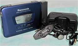 Like NEW  Early 1990s Model Panasonic Portable Cassette Player RQ-SX30 - Blue Color - Made in TAIWAN - Reconditioned - DOLBY