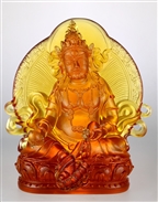 Statue Dzambhala with back, 08 inch, Glass