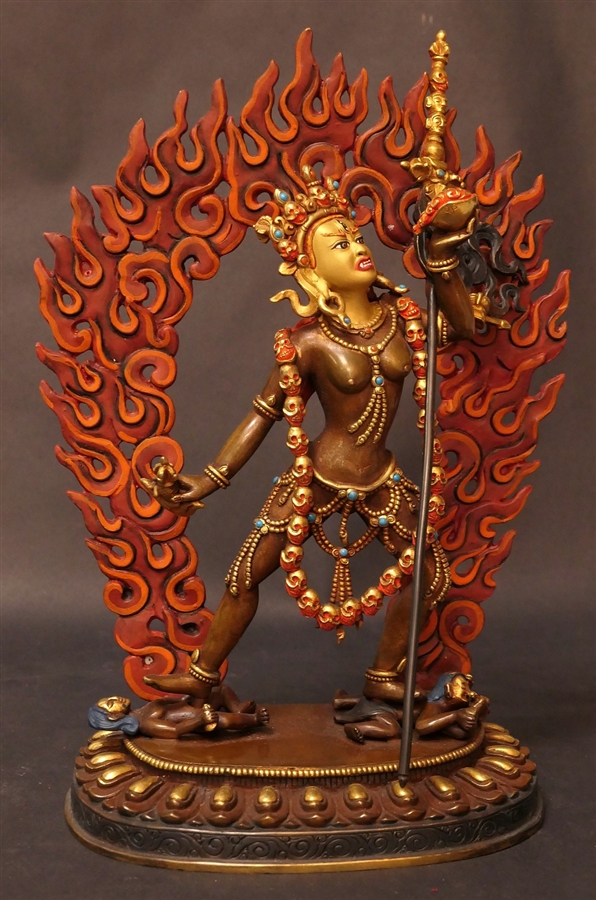 Statue Vajrayogini, (Naro Khachoma) 07 inch, Partially Gold Plated