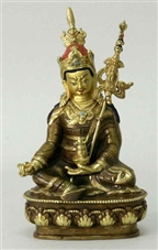Statue Guru Rinpoche, 05.5 inch, Partially Gold Plated
