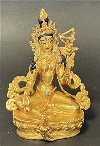 Statue Red Tara, 5 inch, Fully Gold Plated