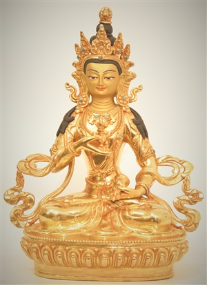 Statue Vajrasattva, 8 inch, Fully Gold Plated