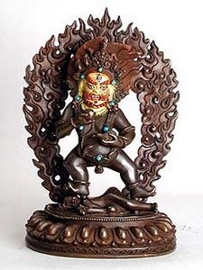 Statue Dzambhala Black, 06.5 inch, Dark Copper, Fine Quality.