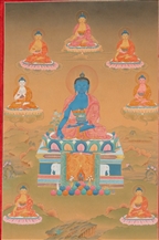 Thangka Eight Medicine Buddha