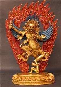 Statue Kakasya, Crow Headed Dakini, 12 inch, Fully Gold Plated