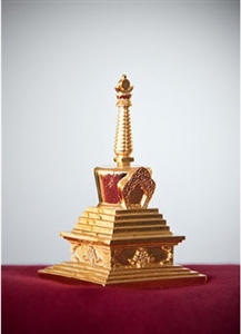 Statue Stupa, 03 inch, Enlightenment, Fully Gold Plated